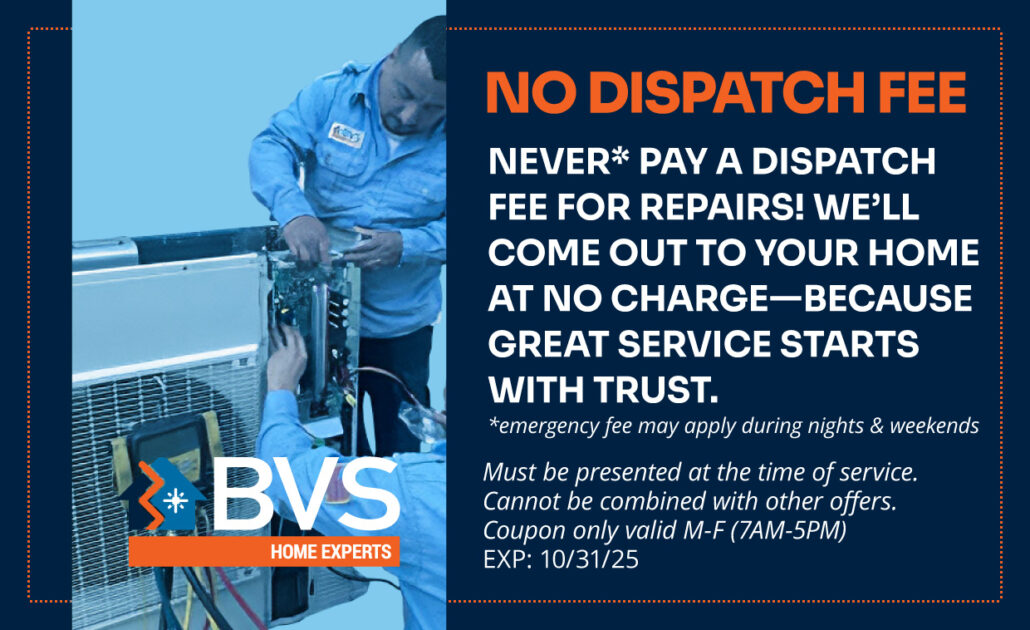 Reliable HVAC repair and cooling services from BVS Home Experts, with no dispatch fee, trusted technicians, and special offers for emergency and routine system repairs in your home.